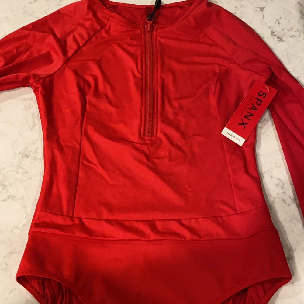 NWT spanx red body suit
